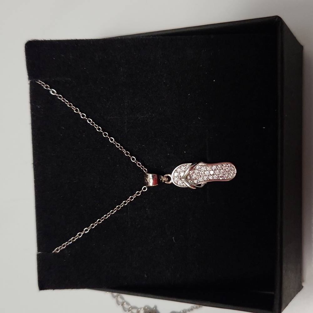 Sterling silver Flip flop necklace